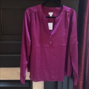 J. Crew Rich Purple Blouse size Large